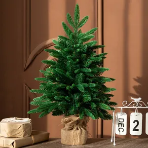 Yiwu Manufacturer PVC Christmas Trees Mini Green Xmas 45cm 60cm 90cm Mini Christmas Tree Snow Artificial Christmas Tree