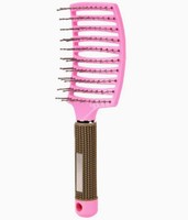 Brosse démêlante personnalisée en poils de sanglier, design incurvé et ventilé pour des cheveux brillants et lisses, vente en gros pour femmes et hommes