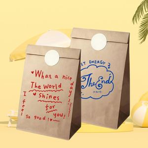 Printing logo Sticker Window Opening Pointed Bottom Cowhide Mini Oil-proof Paper Bag Suitable for Cookie, Bread, and Popcorn - Product Image 1