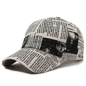 Cappellino da Baseball con Stampa Giornale per Uomo e Donna - Cappello da Sole alla Moda con Scritte per Sport all'Aperto e Protezione UV - Cappellino da Baseball <span class=keywords><strong>di</strong></span> Qualità - Product Image 4