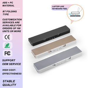 Teclado plegable Bt, recargable, con diseño de tijera, compatibilidad multisistema, delgado, inalámbrico, mini, plegable, Hb-199, diseño plegable - Product Image 1