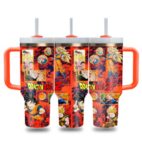 Gobelet isotherme double paroi 40oz avec motif dessin animé dragon Z, logo personnalisé, et boîte cadeau