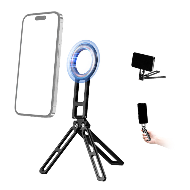 FANAUE Foldable Magnetic Phone Holder for Magsafe Compatible for 4.5-7.5" for iPhone for Pocket Tripod for Desk Usage