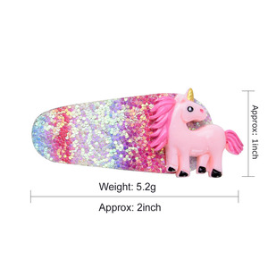 Glitter Colorato Clip di Capelli Arcobaleno Sfumatura di Colore <span class=keywords><strong>Unicorno</strong></span> Carino Clip di Capelli <span class=keywords><strong>Accessori</strong></span> - Product Image 3