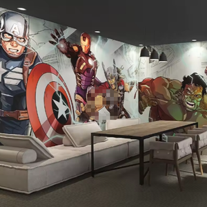 Papel pintado autoadhesivo de superhéroe de dibujos animados de cómic 3D para habitación de niños - Product Image 1