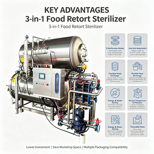 Sterilizzatrice Commerciale 3 in 1 a Vapore e Bagno d'Acqua per Alimenti - Multifunzione  Sterilizzatore <span class=keywords><strong>Autoclave</strong></span> - Product Image 2