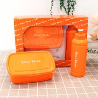 Boîte à déjeuner bento en plastique pour enfants, ensembles de bouteilles d'eau et de sacs à déjeuner, boîte à déjeuner écologique sans bpa pour enfants