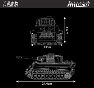 MOULD KING 20014 Puzzle <span class=keywords><strong>Tank</strong></span> télécommandé, blocs de construction, char de combat militaire, briques MOC, jouet éducatif, kit de briques - Product Image 6