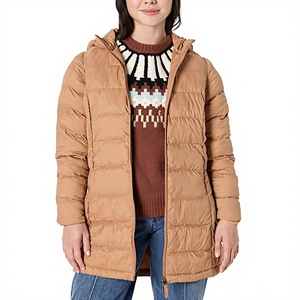 Tan <b>Long</b> Hooded <b>Puffer</b> Jacket Thick Zip Up Down <b>Coat</b> Winter <b>long</b> hooded <b>puffer</b> jacket - Product Image 6