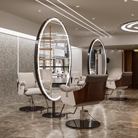 Miroir de salon de coiffure à LED, grand miroir mural de style barbier, vente chaude au Canada