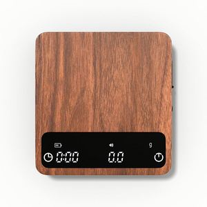 Balance à café numérique électronique rechargeable de haute qualité, mini, portable, en bois, avec minuterie automatique, affichage LED, capacité maximale de 2 kg, pour expresso - Product Image 1