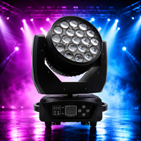 Lumière de scène à tête mobile LED Zoom, effet d'éclairage de discothèque DJ, robot 4 en 1, tête mobile LED 19*15w, zoom LED Wash, usine de Guangzhou