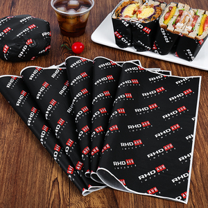 Papel sándwich imprimible de flexografía a prueba de grasa de grado alimenticio para envolver pan hamburguesa papel <span class=keywords><strong>PE</strong></span> recubierto para llevar - Product Image 1