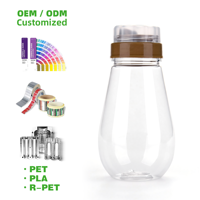 Bouteille vide en plastique de 250 ml pour miel avec couvercle verseur à large ouverture, en PET de qualité alimentaire, pot de stockage pour sauces et miel
