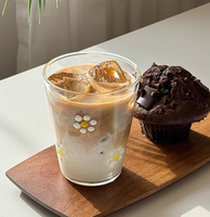 Gobelets à café en verre réutilisables résistants à la chaleur avec un design floral personnalisé pour les mariages et l'usage domestique