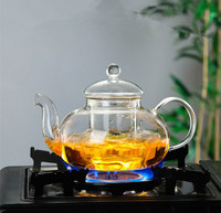 Harmony High Sale Épaissie Haute Borosilicate Fleur Résistant À La Chaleur Filtration Théière En Verre