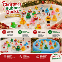 Canard en caoutchouc de Noël de 2,3 pouces, jouet coloré pour le bain, canards flottants de Noël, animaux de dessin animé, jeu aquatique, cadeau de fête, décoration