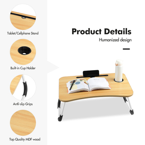 Kinggear Cắm Trại Bằng Gỗ Gấp Bàn Giường Có Thể Điều Chỉnh Xách Tay Máy Tính Xách Tay Bảng Có Thể Điều Chỉnh Giường Bàn Bằng Gỗ Có Thể Gập Lại Bảng - Product Image 4