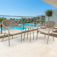 Ensemble de table de bistrot d'extérieur 3 pièces Foshan, chaise en corde pour jardin, mobilier de balcon
