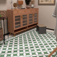 Carrelage de sol antidérapant en céramique 200x200 pour cuisine et salle de bain, motif petite fleur verte nordique, vente en gros d'usine, idéal pour balcon