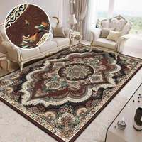 Tapis de salon vintage de style chinois en polyester, lavable à la main, pour chevet, canapé, table basse, chambre à coucher