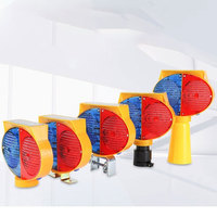 Luz de Advertencia de Tráfico LED Ámbar con Energía Solar, Lámpara Intermitente de Plástico PVC para Barricadas, Protección IP65 para Conos de Advertencia Vial