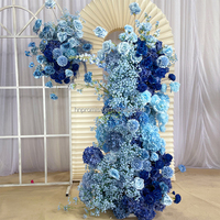 Vente en gros Chemin de décoration de mariage Lotus bleu artificiel pour l'obtention du diplôme de Noël Fête des mères Célébrations de Pâques Promesse