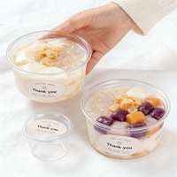 Contenants ronds jetables transparents personnalisés avec logo imprimé, 8/12/14/16/24/32 oz, bols en plastique pour açaï avec couvercle