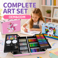 Ensembles de peinture, trousse de papeterie, kit artistique, peinture pour enfants, fournitures d'art pour enfants, personnalisable, 145 pièces LT73366