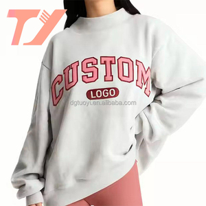 Felpa <span class=keywords><strong>Oversize</strong></span> da <span class=keywords><strong>Donna</strong></span> TUOYI con Collo Alto, Personalizzabile con Ricamo, in Morbido Cotone, Stile Streetwear - Product Image 1