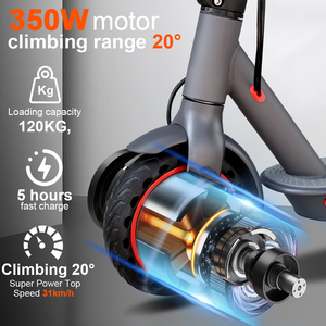 Monopattino Elettrico Portatile Leggero 12.5KG, Potenza 250W, Pneumatici Solidi da 8.5 Pollici, Impermeabile IP65, E-scooter per Adulti, Magazzino UE - Product Image 6