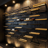 Porte-bouteilles mural en métal pour économiser de l'espace, noir, personnalisé, décoratif, pour la maison, bar commercial, étagère à vin