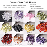 500 pièces par sac 2x1mm à 3x6mm ensemble de couleur Orange zircone cubique prix de gros coupe Baguette CZ pierres Zircon pierres précieuses