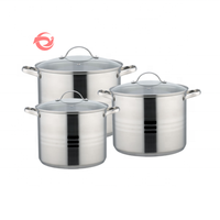 Casserole à induction de grande capacité à fond en acier inoxydable avec couvercle en verre Batterie de cuisine pour hôtel