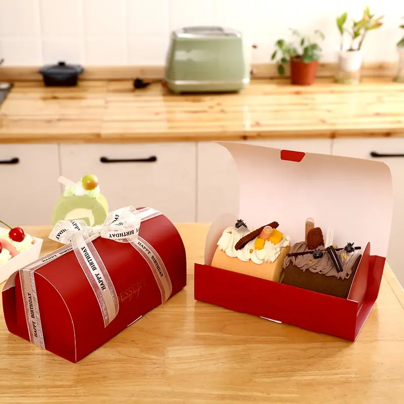 Scatola di imballaggio per Dessert in rotolo svizzero ecologico scatole da forno per torte fantasia per torte * 10