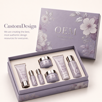 Boîte cadeau rigide personnalisée pour soins de la peau, avec motif floral et dorure à chaud, recyclable, UV, emballage cosmétique vide OEM, marque privée, ensemble beauté visage