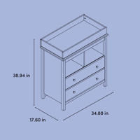 Table à langer moderne blanche à 3 niveaux avec 2 tiroirs en MDF, design autoportant, rangement et dispositif anti-renversement sécurisé