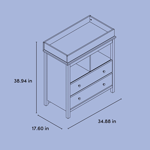 Table à <span class=keywords><strong>langer</strong></span> moderne blanche à 3 niveaux avec 2 tiroirs en MDF, design autoportant, rangement et dispositif anti-renversement sécurisé - Product Image 5