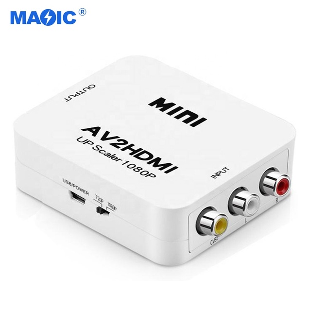 OEM AV to hdmi Cable Converter Box AV2HDMI Video Audio Converter 1080p L/R Coaxial Scaler Rca Av to hdmi Converter