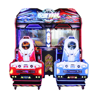 Máquina de Juego Arcade de Carreras para 2 Jugadores "Speed Crossing", Simulador de Conducción que Funciona con Monedas, Máquina de Juego para Centros de Entretenimiento