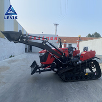 Micro-cultivateur diesel multifonctionnel à chenilles, type tracteur porteur, avec rotoculteur agricole, de fabrication chinoise