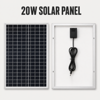 Panneau solaire monocristallin haute efficacité 20W 12V IP67 étanche pour kit de chargeur de batterie solaire