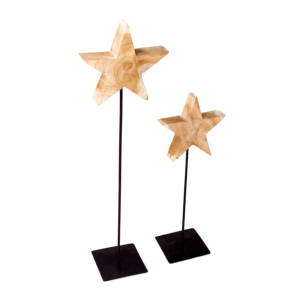 <b>Arts</b> and Crafts Displaying Decoration <b>Standing</b> Decor Made of Recycled Teak Wood Mixed with Steel Frame Star Shaped - Product Image 1