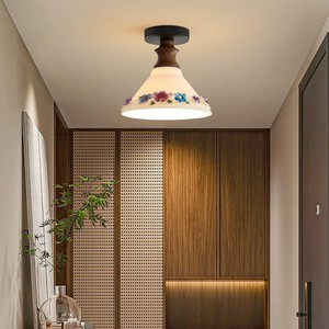 Vintage Art Ceramic Chandelier Led Single Head Ceiling Light Hand Painted For Entryway Hallway Bedroom - Product Image 2