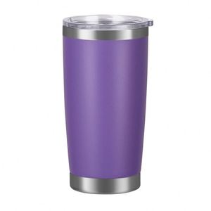Gobelet isotherme noir de 20 onces en acier inoxydable, revêtement poudré mat, paroi intérieure sans soudure, anti-fuite, mug de voyage ASM25 - Product Image 6