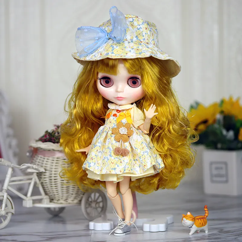 Buzlu DBS blythe doll Azone vücut tam Set BJD bebekler kızlar için DIY makyaj yüz bebek