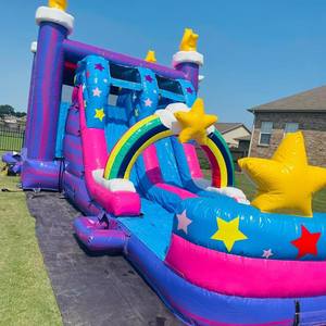 Thương Mại PVC Inflatable Unicorn Bounce House Slide Combo Jumping Castle Bouncer Cho Trẻ Em - Product Image 3