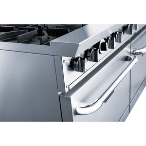Cuisinière à gaz commerciale en acier inoxydable, pour restaurant, 10 brûleurs avec double four - Product Image 6