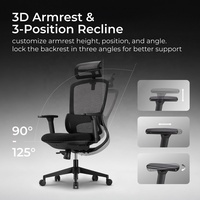Meubles modernes ergonomiques pour bureau 90 ° -125 °   Chaise de bureau inclinable avec appui-tête, accoudoirs 3D et soutien lombaire pour femmes