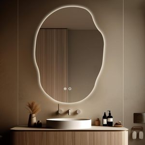 Specchio da <span class=keywords><strong>Bagno</strong></span> Irregolare Personalizzato con Retroilluminazione LED, Cornice in Alluminio, Specchio Intelligente per Bagni <span class=keywords><strong>Moderni</strong></span> RM-IR80 - Product Image 1